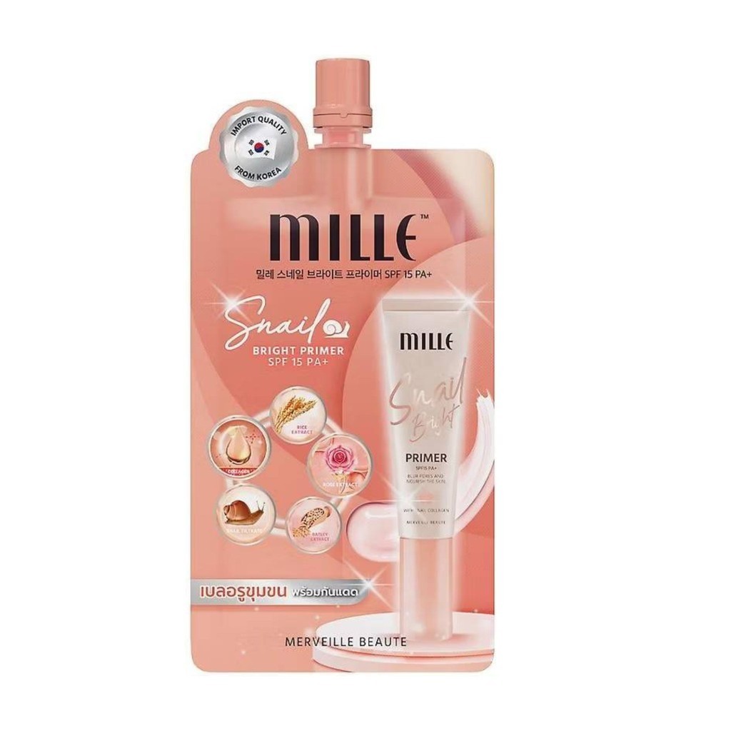 ♦️ของแท้·ส่งด่วน·ถูก♦️Mille Snail Bright Primer Spf15 pa+ มิลเล่ สเนล ไบร์ท ไพรเมอร์ เอสพีเอฟ15 พีเอ+ x 1 ชิ้น dayse