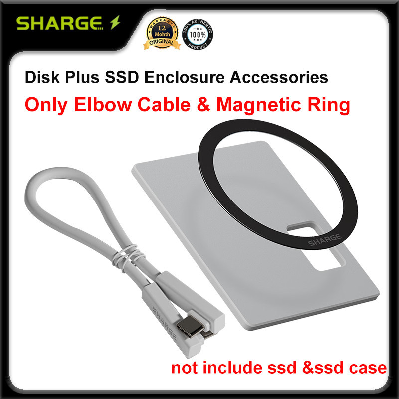 SHARGE Disk Plus M2 SSD Enclosure Accessories Elbow Cable Magnetic Ring การส่งข้อมูล USB-C to USB-C 