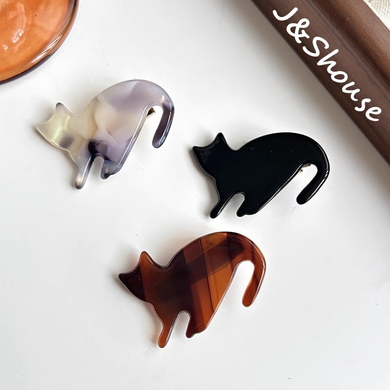 เคเอฟ979 น่ารักสุดๆ! เกาหลีขนาดเล็กอะซิเตทแมวกิ๊บบางจระเข้คลิปผู้หญิงอุปกรณ์เสริม