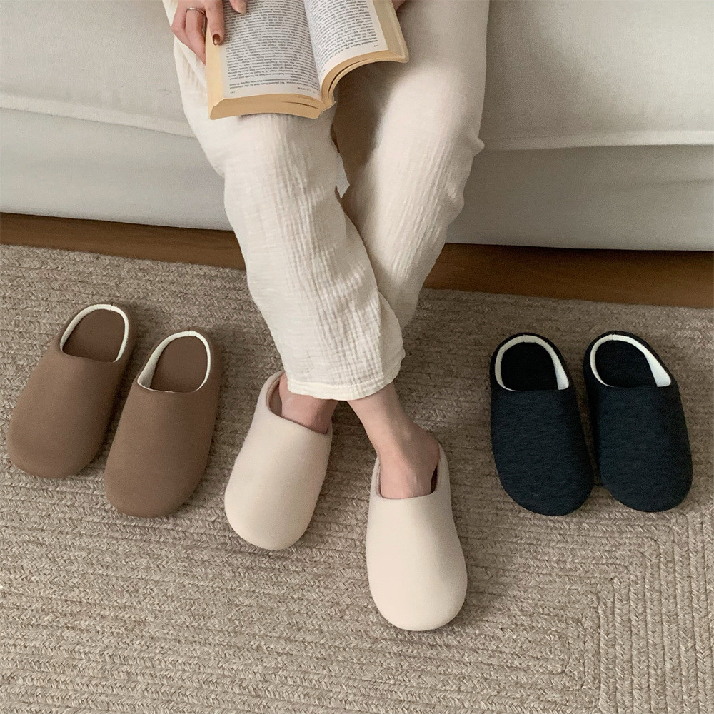 XIXITIAO รองเท้าแตะทุกปี Universal ชายหญิงนักเรียน Soft Sole Simple Mute ผ้าฝ้ายลินินในร่ม