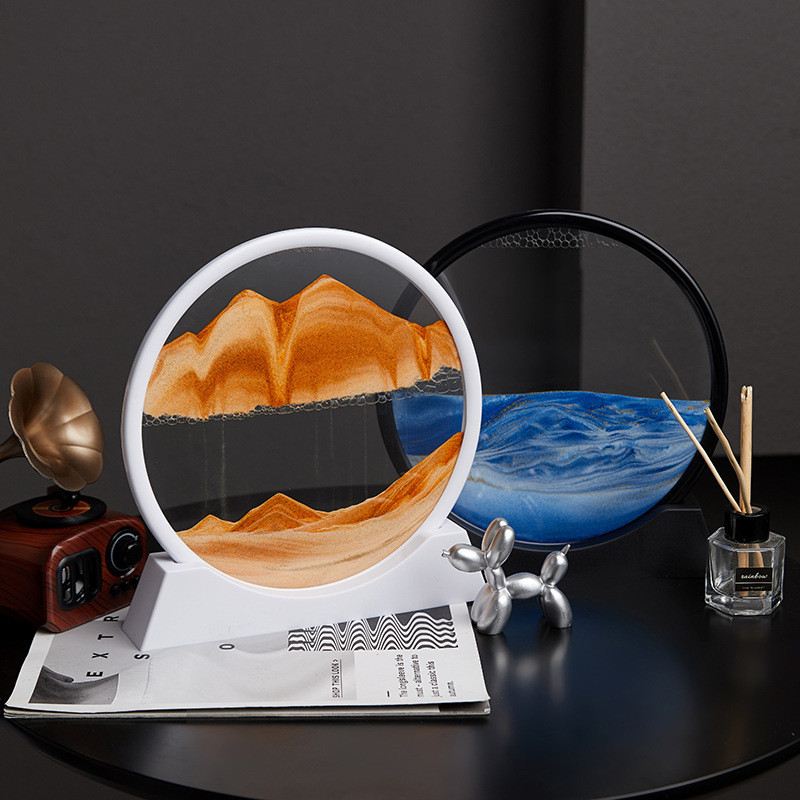 ศิลปะทรายตกแต่ง 3D สร้างสรรค์สำหรับทางเข้าและห้องนั่งเล่นในสำนักงาน - rr01 ของขวัญวันเกิด นาฬิกาทราย