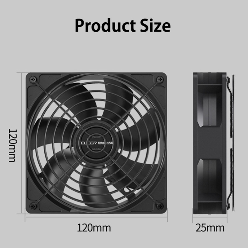 Teucer FS3000 พัดลมระบายความร้อน 1500-3000RPM 12V พัดลมคอมพิวเตอร์ปริมาณลมขนาดใหญ่เกรดอุตสาหกรรมพร้อมตะแกรงโลหะ