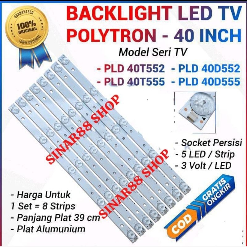 POLYTRON 40 INC LED TV BACKLIGHT PLD40T552 PLD40T555 PLD40D552 PLD40D555 PLD 40T552 40T555 40D552 40
