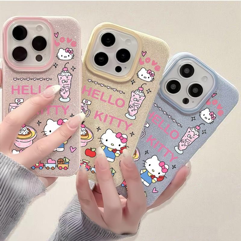 สําหรับiPhone15 13 14 11 16 12 11PRO 12PRO 11PROMAX 15PLUS 13PLUSเคสโทรศัพท์การ์ตูนHello Kittyน่ารัก