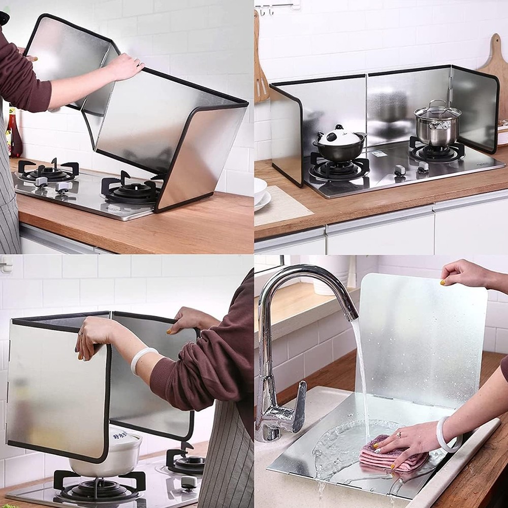 Sweethome แผ่นกั้นน้ำมัน ฉากกั้นน้ำมันกระเด็น กันน้ํามันกระเด็น ที่กันลมเตาแกส แผ่นกันน้ำมันกระเด็น S/L - รูปที่ 2