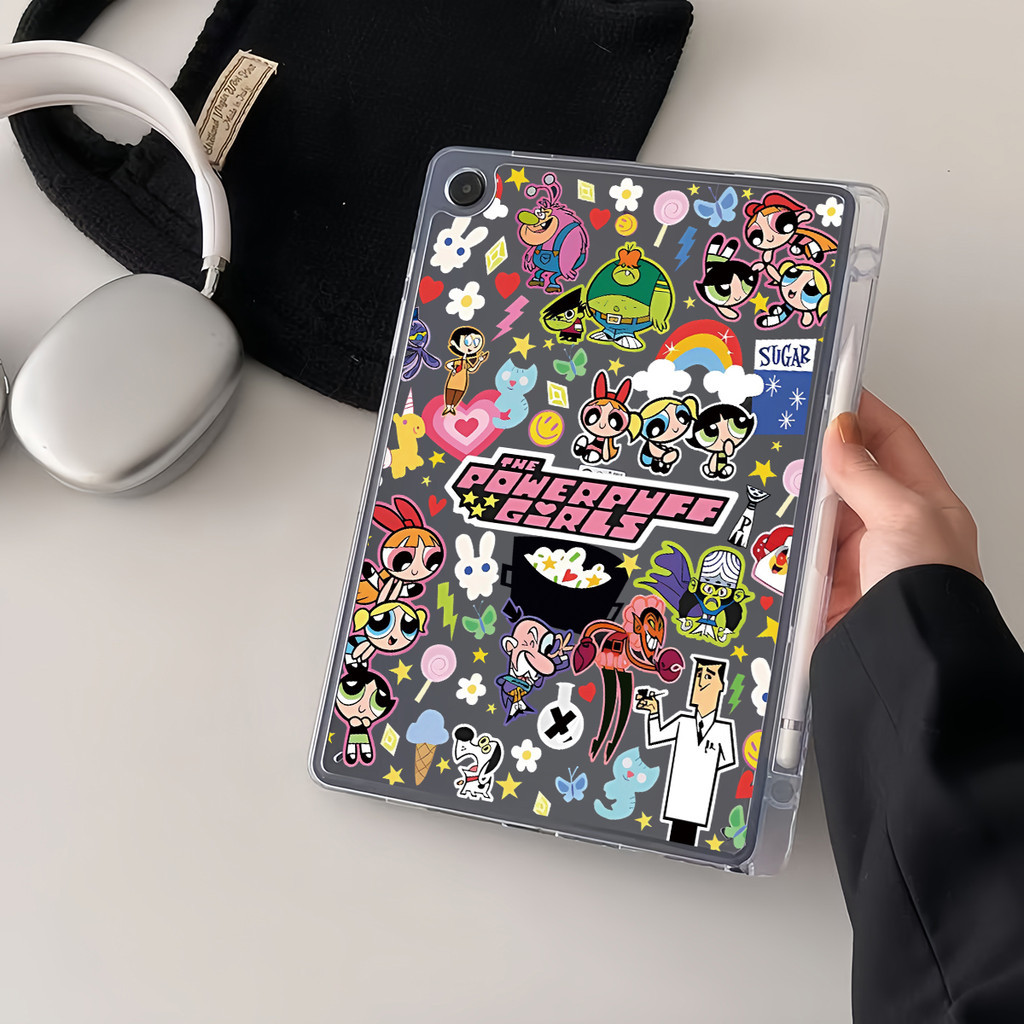 Samsung Tablet Case เคสป้องกันไม่มีฝาปิด for Tab S9/S9plus/S9plus FE/A9/A9 Plus ใส่ปากกาได้ หลังใส ว