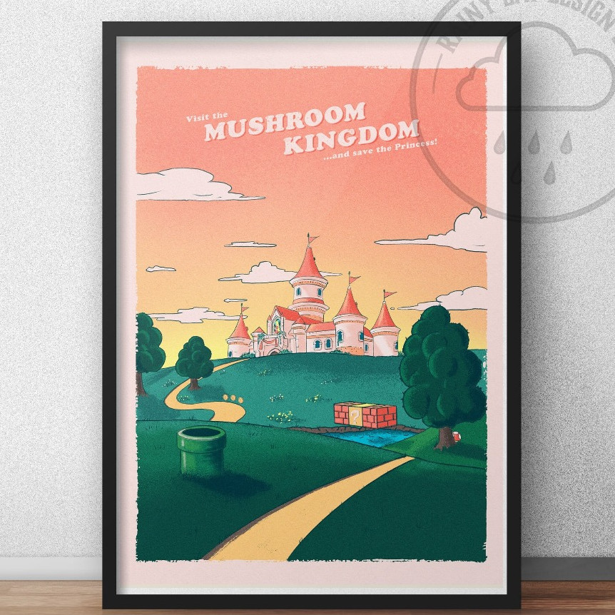 ️Visit Mondstadt Travel Poster - Mushroom Kingdom Travel - Wall Decal Painting - Wall Photo
