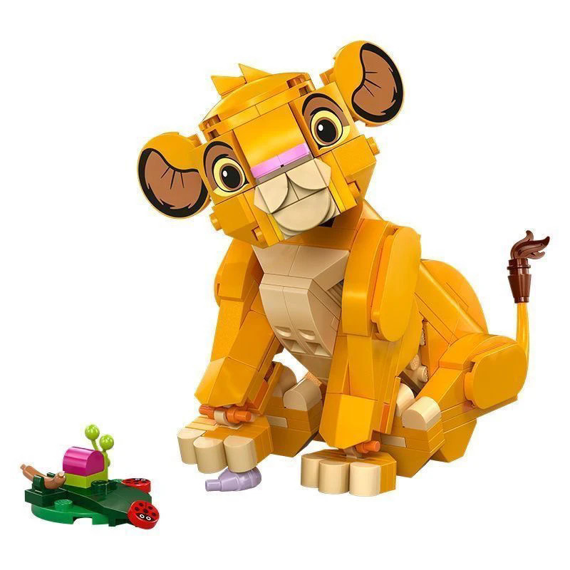 Simba the Lion King Cub รุ่น Disney การ์ตูนบล็อกตัวต่อของเล่นของขวัญสําหรับเด็ก 222PCS อิฐใช้งานร่วม