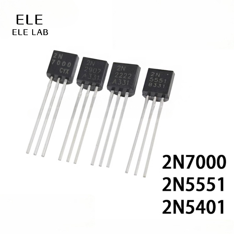 ‌ต้นฉบับ 2N7000 2N5551 2N5401 TO-92 Bipolar ทรานซิสเตอร์ & MOSFET