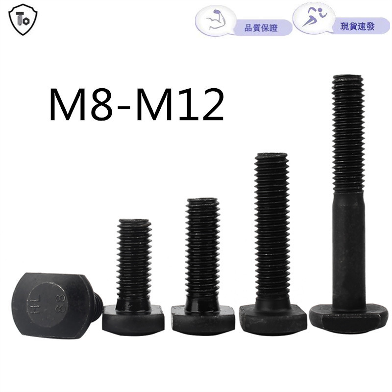 สกรู T M8-M12 เกรด 4.8 GB37 สกรูแผ่นความดันความแข็งแรงสูงสีดํา T-Slot Bolt M8M10M12M30M36