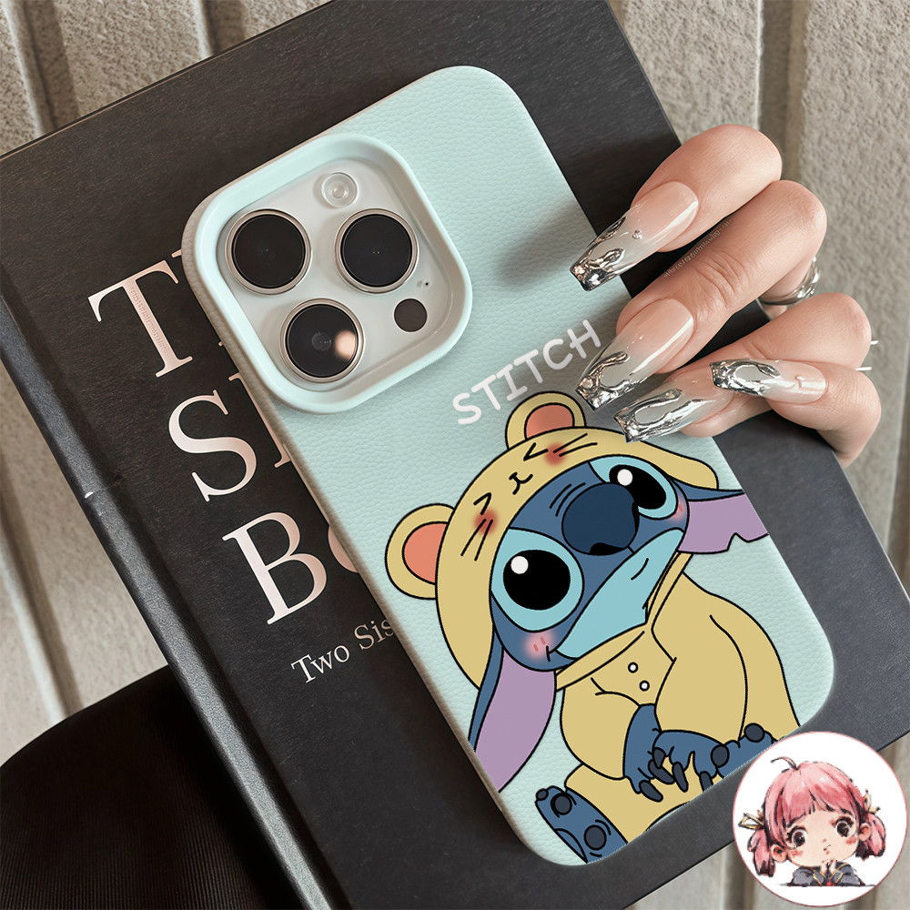 GOOD เคสคู่ เคสเหมือนเปลือกลิ้นจี่ สติชี่ สําหรับ IPhone 16 15 14 13 7 8plus Pro Promax XR XS เลือกได้ห้าสี