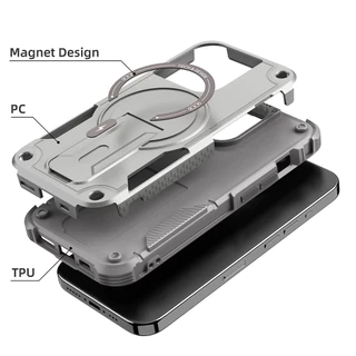 Armor Magnetic Bracket เคส For iPhone 11 13 16 17 15 14 Pro Max Air 12 13promax 17promax 16promax เคสโทรศัพท์มือถือ