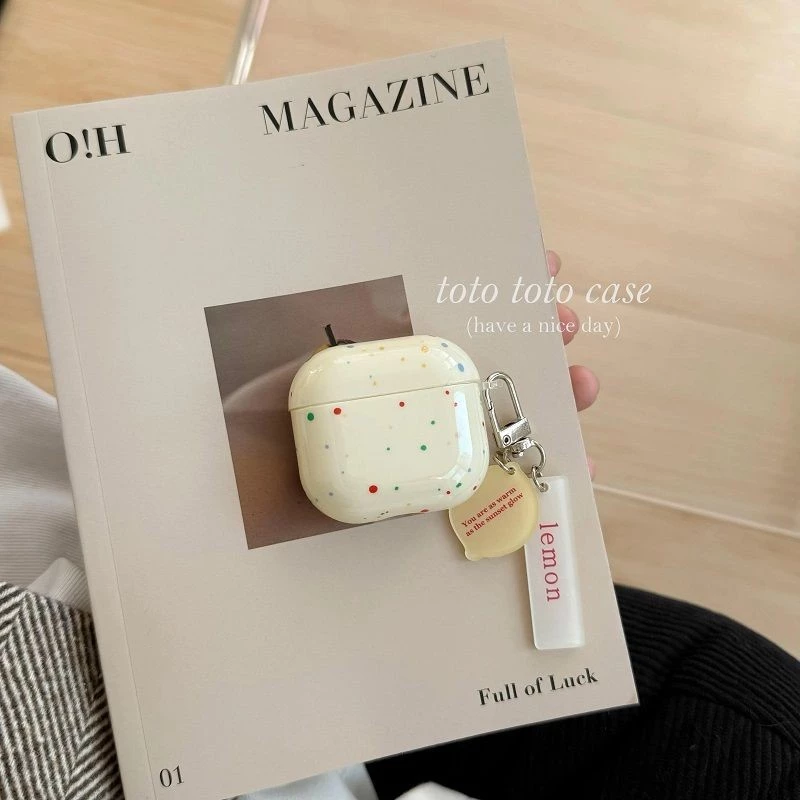 Ins Milk White Splash Ink Polka Dot Airpods เคสหูฟังรุ่นที่ 4 เหมาะสําหรับ Apple รุ่นที่ 2 pro เคสป้องกันบลูทูธ