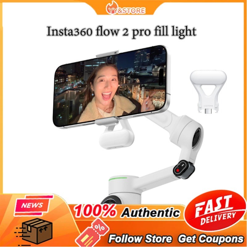 OriginalInsta360 Flow 2 Pro Spotlightพร้อมชุดและการส่งผ่านแสงอ่อนสําหรับ Insta360 Flow 2 Pro gimbalอ