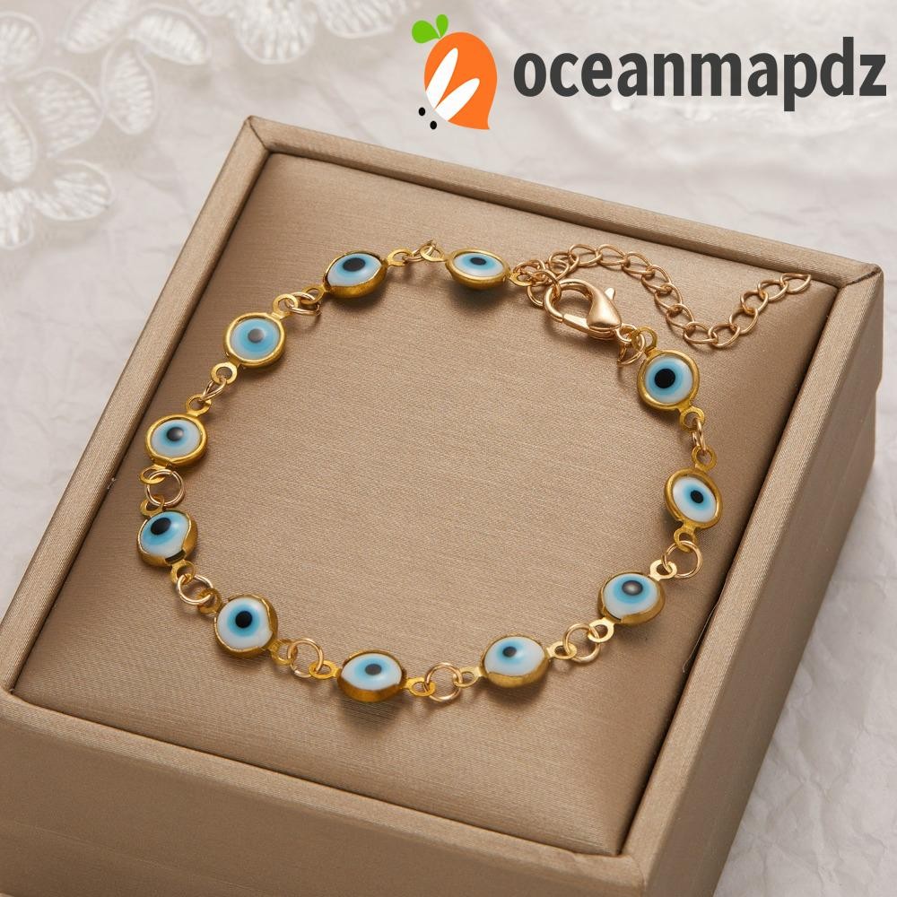 OCEANMAPDZ ตุรกีสร้อยข้อมือตาชั่วร้าย, ปรับ Lucky Evil Eye, แฟชั่นโซ่โลหะกําไลข้อมือสีแดง Blue Eye ตุรกี Blue Evil Eye สร้อยข้อมือคู่