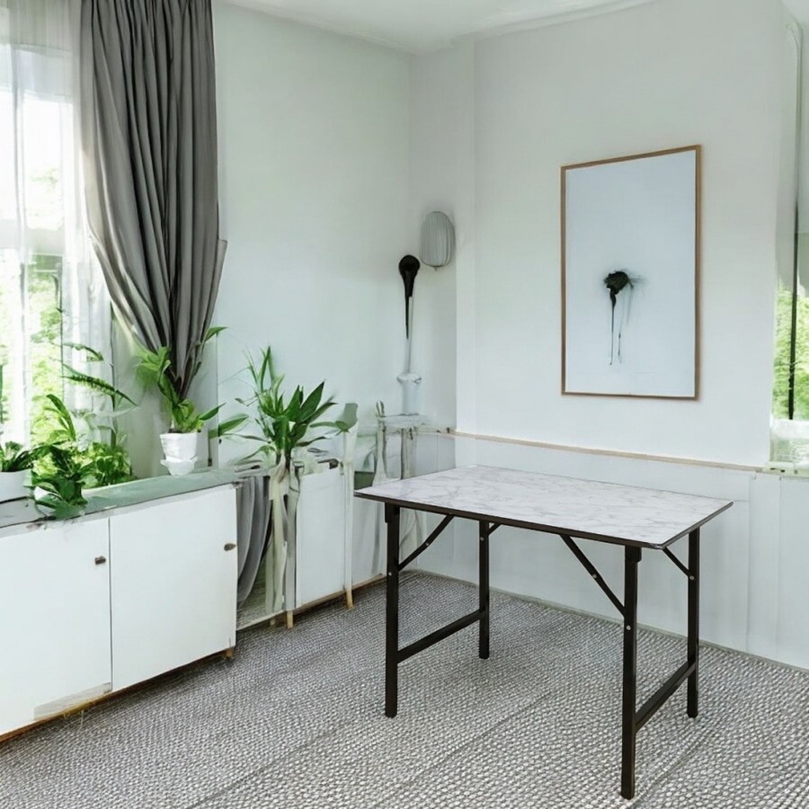 LOCAL789 DELICATO โต๊ะเอนกประสงค์ รุ่นMD443 Torano ขนาด 60x120x75 ซม. ลายหินขาว ร้านอยู่ในไทย