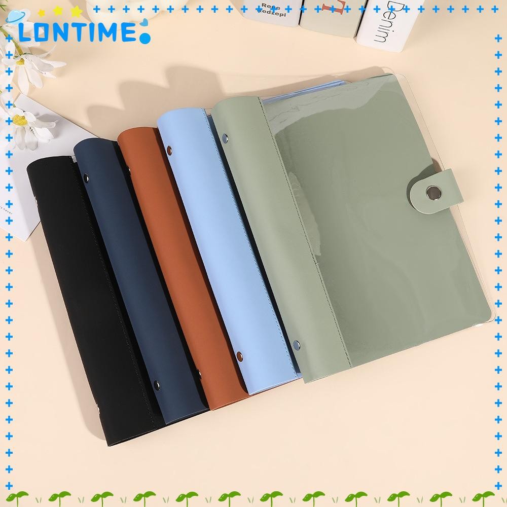 LONTIME ปกโน๊ตบุ๊ค, A5/B5 Splicing หนัง Binder Cover, Creative Loose-leaf Binder ความจุขนาดใหญ่กึ่งโปร่งใสไดอารี่ Notepad Shell เครื่องเขียนของขวัญ