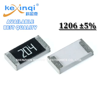 (100 ชิ้น) 1206 ตัวต้านทาน SMD 5% 1/4W 1K 10M 2.2K 2.7K 6.8K 10K 22K 33K 47K 68K 100K 220K 330K 470K 680K 1M 2.4M 4.7M Ohm ความต้านทาน