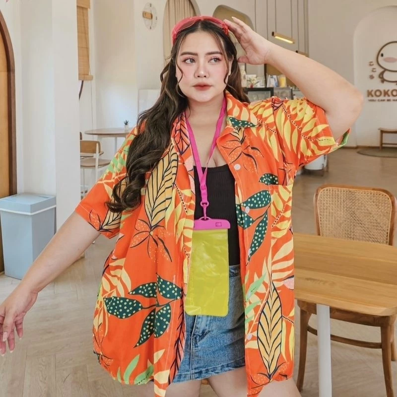 เสื้อฮาวายไซส์ใหญ่ Unisex อก 38-66 นิ้ว ผ้าสปัน รุ่น MG170 thumbnail 7