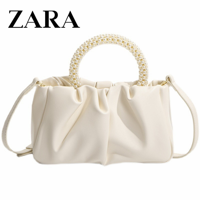 Zara Pearl กระเป๋าถือกระเป๋าแฟชั่นหญิงจีบเมฆกระเป๋าสะพายไหล่กระเป๋าสะพายข้างกระเป๋าผู้หญิง