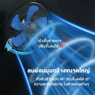 ksrain ✨ซื้อ1แถม1✨พัดลมติดผนัง16นิ้ว 5ใบพัด แบบรีโมท ส่ายหัวได้180องศา ปรับความเร็วได้3ระดับ พัดลมไฟฟ้า