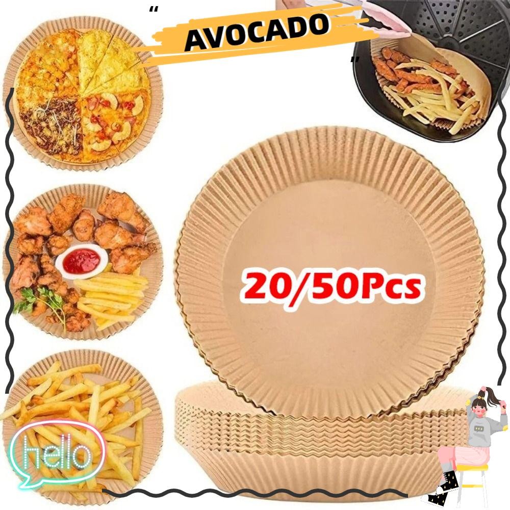 AVOCAR 20/50 ชิ้นกระดาษอบ,กระดาษทอดอากาศกันน้ําไม่ติด,กระดาษกันน้ํามันแบบใช้แล้วทิ้งสําหรับนึ่งมัฟฟินคัพเค้ก