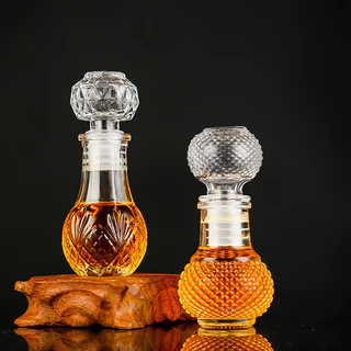 ขวดแก้วจิ๋ว 50ml แก้วคริสตัล หลายแบบ พรีเมี่ยม สวย ด้วยจุกแก้ว ขวดน้ำหอม ไวน์ เหล้า #AK-0003