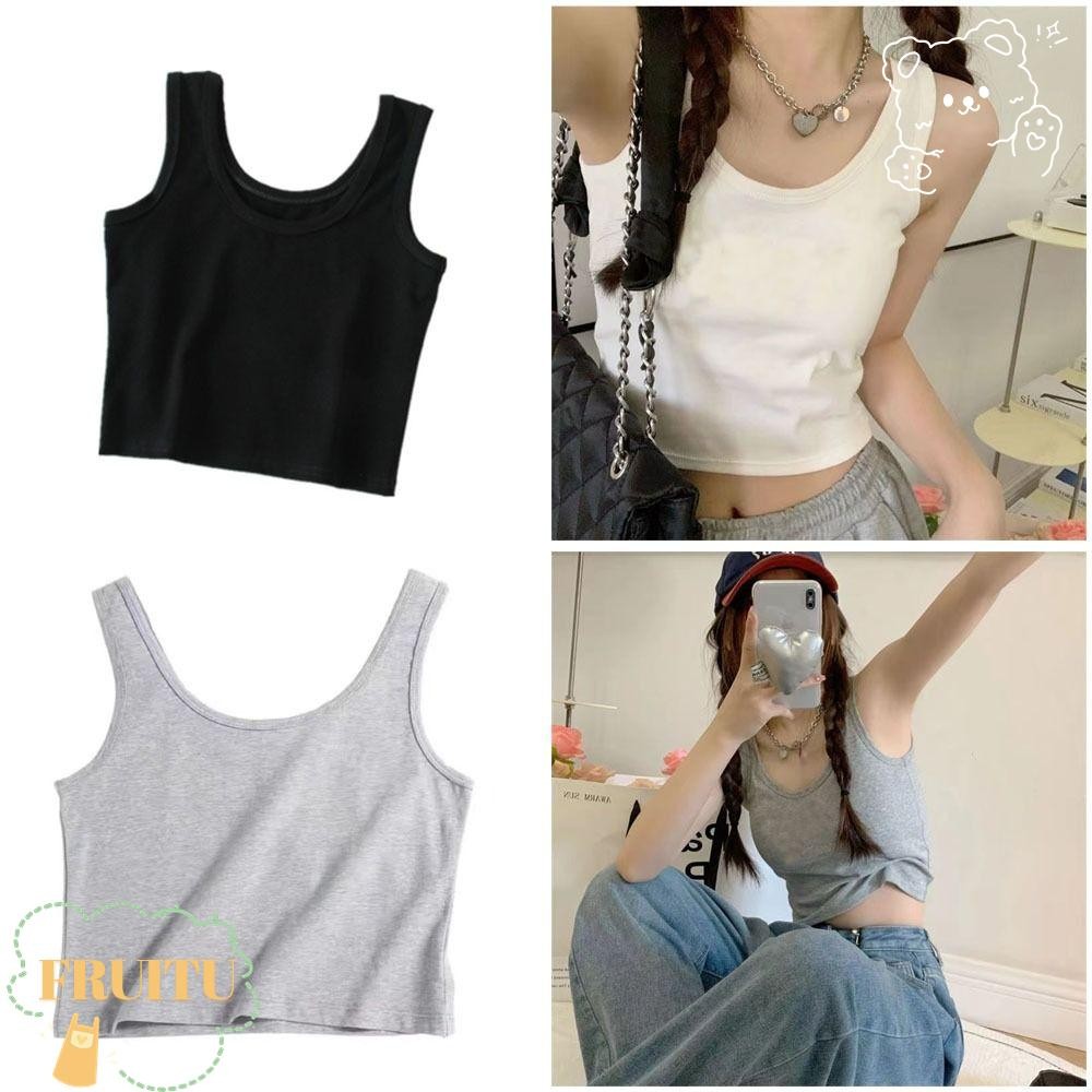 FRUITU Outerwear Vest, Sleeve Slim Strap Vest, 2024 Outerwear Breathable Tee Shirt Summer