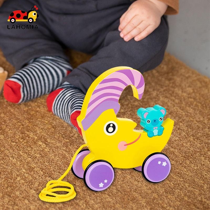 ลาโฮเมีย ไม้เดินดึงของเล่นดึงของเล่นการเรียนรู้ในช่วงต้นปรับมอเตอร์ทักษะไม้ดึง4ปีเด็กชายหญิงเด็ก - รูปที่ 6