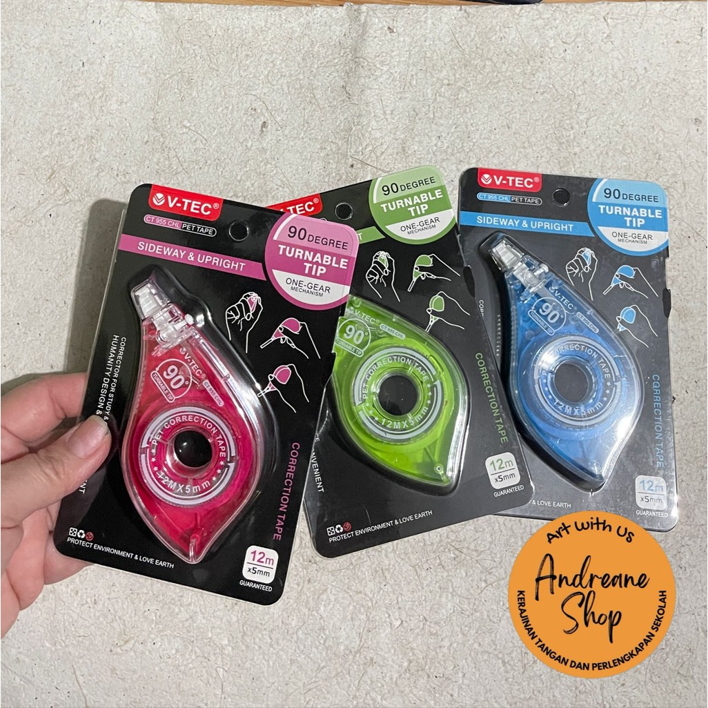 เทปลบคําผิด V-Tec CT 955 – Tip Ex Paper 5mm x 12m (1 ชิ้น)