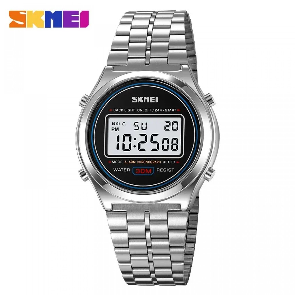 SKMEI 2146 ผู้ชายนาฬิกาอิเล็กทรอนิกส์กันน้ําผู้ชายนาฬิกาดิจิตอลนับถอยหลังกีฬาจอแสดงผล LED นาฬิกา Reloj Hombre 2127 Shop calibri 01 th