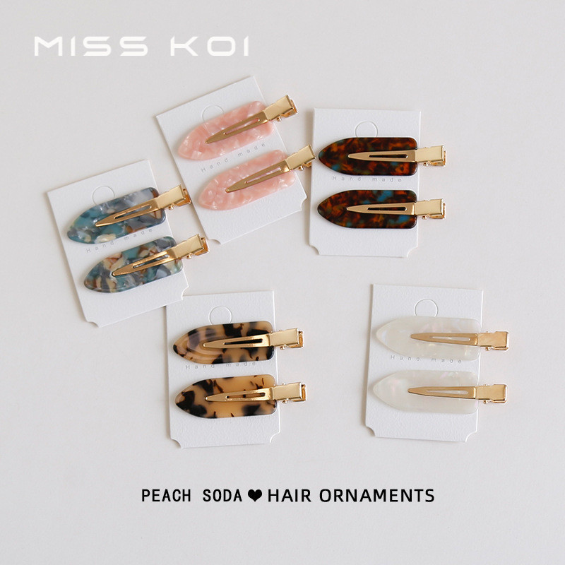 MISSKOI Acetate กิ๊บติดผมแบบไม่มีรอยต่อสไตล์เกาหลี ใช้สำหรับตกแต่งทรงผมและแต่งหน้าในชีวิตประจำวัน