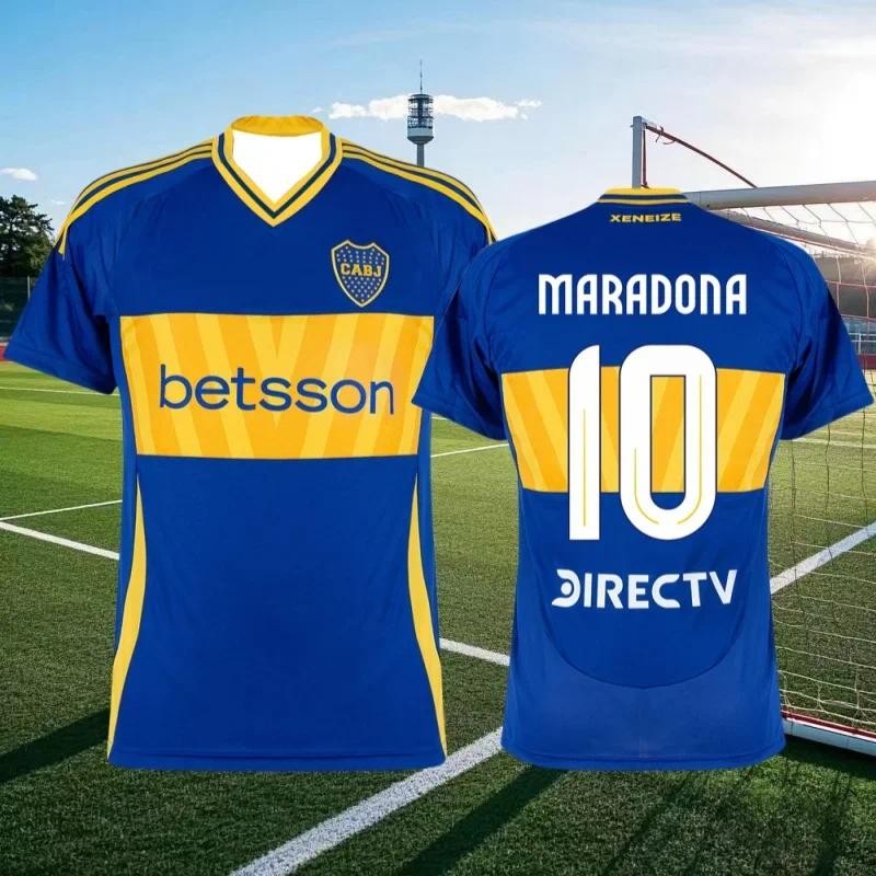 3ง พิมพ์อาร์เจนติเนฟุตบอลชุดฝึกซ้อมเสื้อกีฬาพัดลมย์โบคาจูเนียร์ผู้ใหญ่และเด็กเสื้อยืดระบายอากาศ