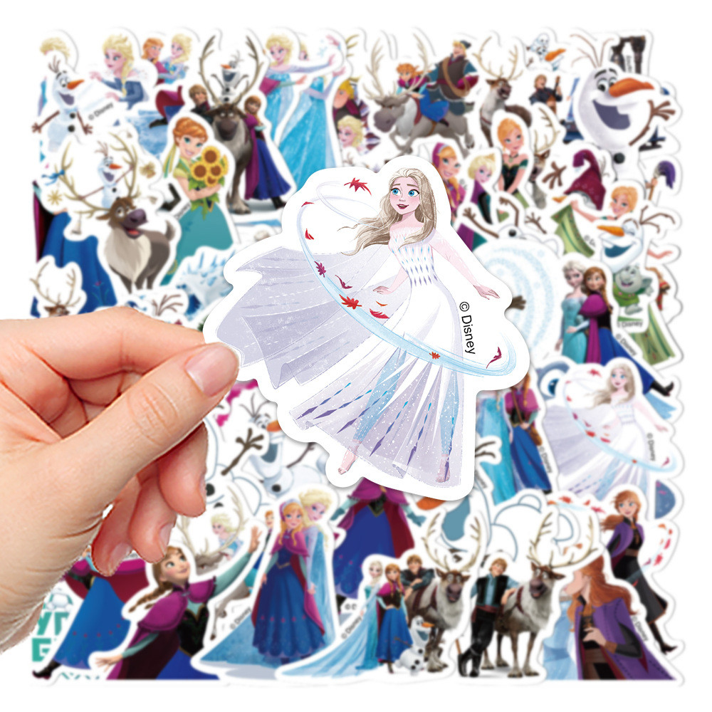 (ที่ได้รับอนุญาต) สติ๊กเกอร์ PVC กันน้ําลายการ์ตูน Frozen Disney 50 ชิ้น ราคา ถูกที่สุด ดีลบีเคเค แกลเลอรีภาพที่ 8