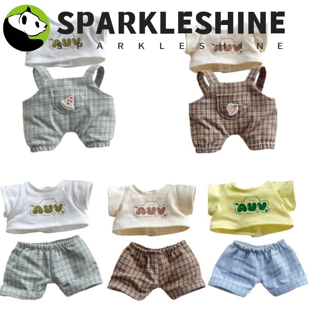 Sparkleshine 1 ชุดนั่ง Party Labubu ตุ๊กตาเสื้อผ้า,ของเล่นอุปกรณ์เสริมกางเกงแขวน Labubu ชุดตุ๊กตา, Trim เปลี่ยน DIY ชุดมินิผ้าฝ้ายตุ๊กตา H ตุ๊กตาไอดอล