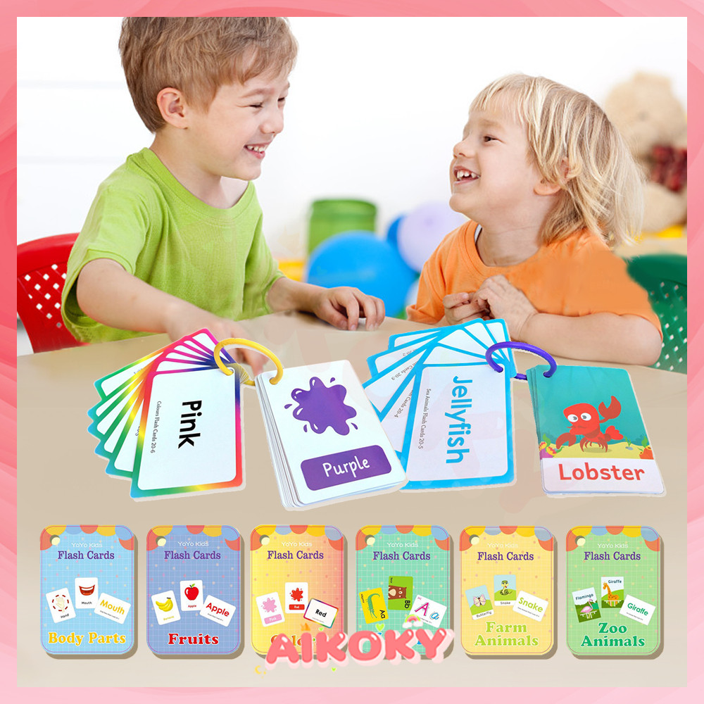 AIKOKY flash card บัตรภาพคำศัพท์ การ์ดเสริมทักษะ การ์ดพัฒนาการเด็ก การ์ดเสริมพัฒนาการ การ์ดเรียนรู้เด็ก