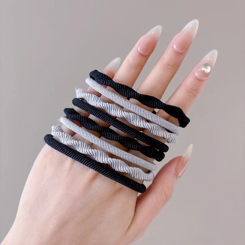 ยางรัดผมแบบเรียบง่ายยืดหยุ่นสูงสําหรับผู้หญิงสไตล์เกาหลีไม่มีความเสียหายถึงยางรัดผมยางรัดผมยางรัดผม - รูปที่ 4