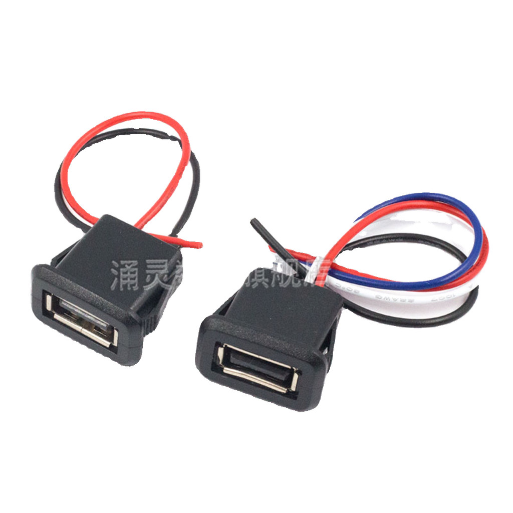 USB ตัวเมียแรงดันตรง A พอร์ตซ็อกเก็ตกันน้ําหัวเข็มขัดแรงดันตรง A ชนิด Wire Bonding USB ชาร์จตัวเมีย 2P 4P