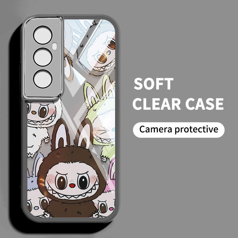 ปลอกสําหรับoppo A3 Pro 5Gน่ารักLabubu Anti Dropโปร่งใสเคสโทรศัพท์พร้อมเลนส์