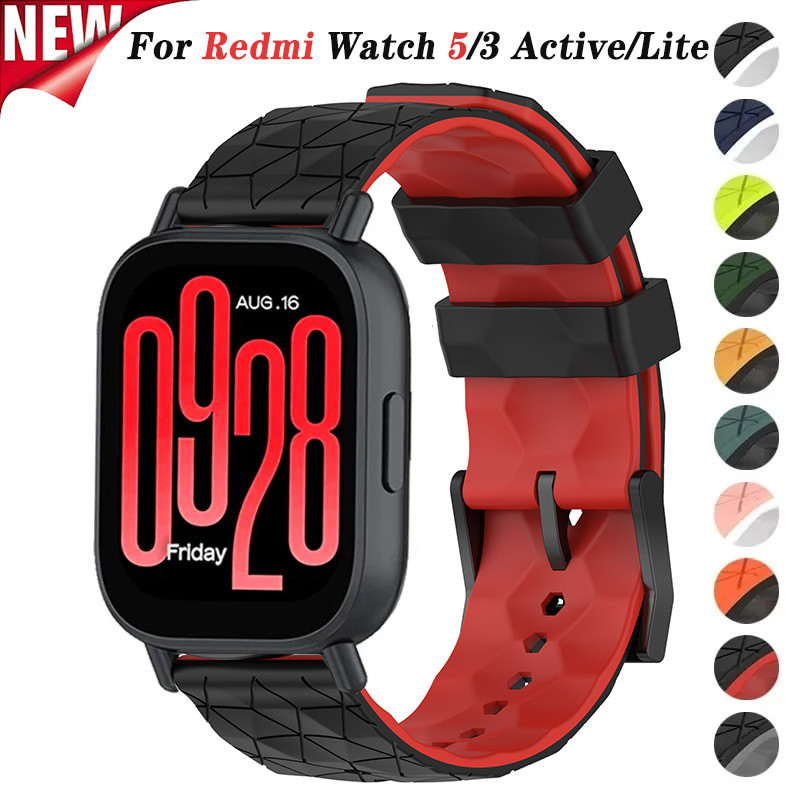 22 มม.ซิลิโคนสําหรับ Redmi Watch 5 Active 5 Lite สมาร์ทวอท์ชสําหรับ Xiaomi Redmi Watch 3 Active 3 Lite สายรัดข้อมือสร้อยข้อมือ