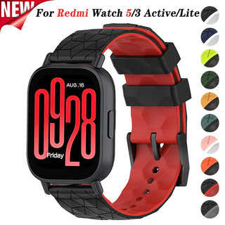22 มม.ซิลิโคนสําหรับ Redmi Watch 5 Active 5 Lite สมาร์ทวอท์ชสําหรับ Xiaomi Redmi Watch 3 Active 3 Lite สายรัดข้อมือสร้อยข้อมือ