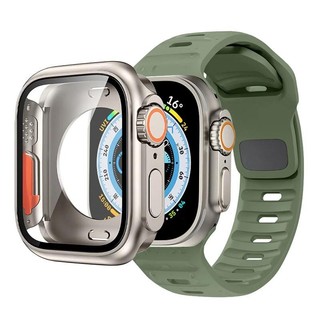 เปลี่ยนเคส Ultra + สายซิลิโคนสําหรับ Apple Watch Series 10 46 มม.42 มม.45 มม.44 มม.41 มม.42 40 มม.Iwatch Series 10 9 3 4 5 6 Se 7 8