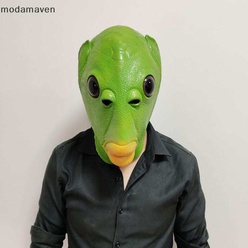 [modamaven] หน้ากากปลาที่สมจริงหน้ากากหัวฮาโลวีนเครื่องแต่งกาย Headwear Masquerade Party Decors [TH]