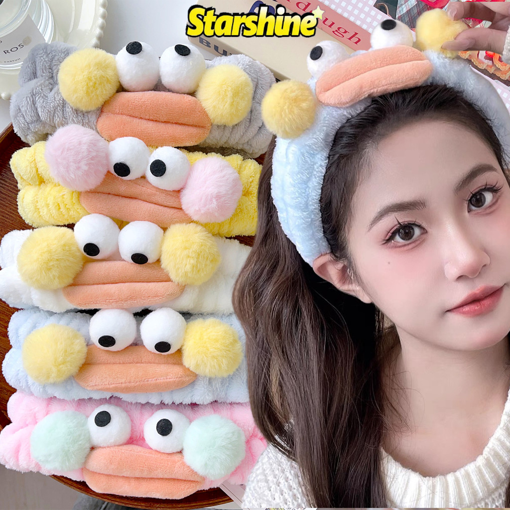 ที่คาดผมหูหมีโบว์การ์ตูน-เครื่องประดับผมตุ๊กตาฤดูหนาว-น่ารักไส้กรอกปากล้างหน้าสายรัดผม