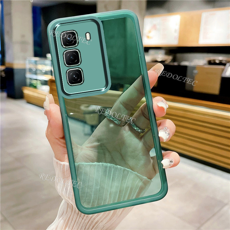 เคส Infinix Hot 50 50Pro 50 Pro+ 4G 5G 2024 ใหม่สีบริสุทธิ์บางปลอกใส Infinix Hot50 Pro Hot 50 Pro Plus ProPlus กันกระแทก Soft Clear Cover พร้อมเลนส์กล้อง