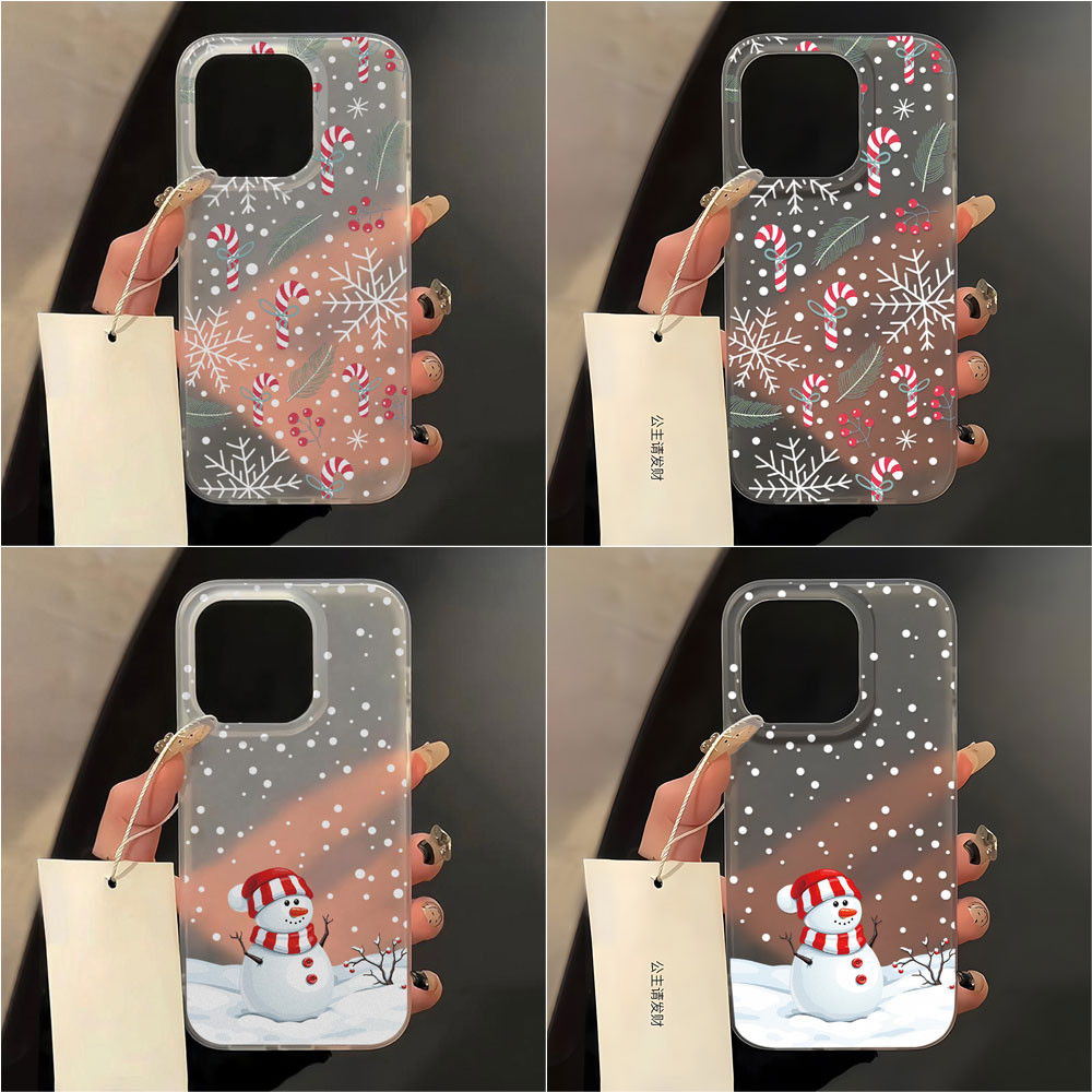 Christmas เคส TPU For iPhone 11 เคสไอโฟน iPhone 13 15 16 14 12 Pro Max 15 Plus X XR XS Max 14promax 16promax คริสต์มาส
