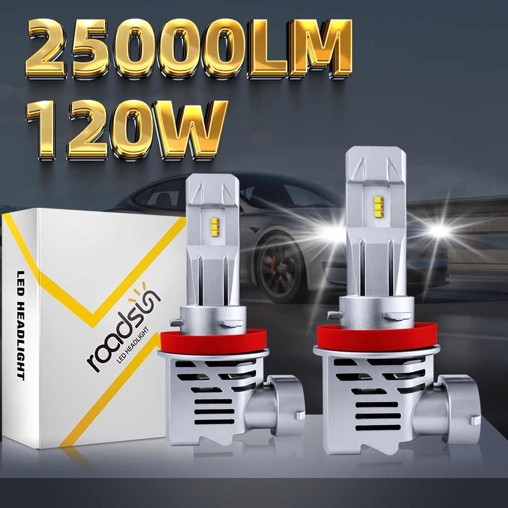Yหลอดไฟ lampu depan LED ไฟสูงความสว่างสูงต่ำ6000K ไฟสีขาวเหมาะกับยานพาหนะส่วนใหญ่9005/HB3 9006/HB4 H