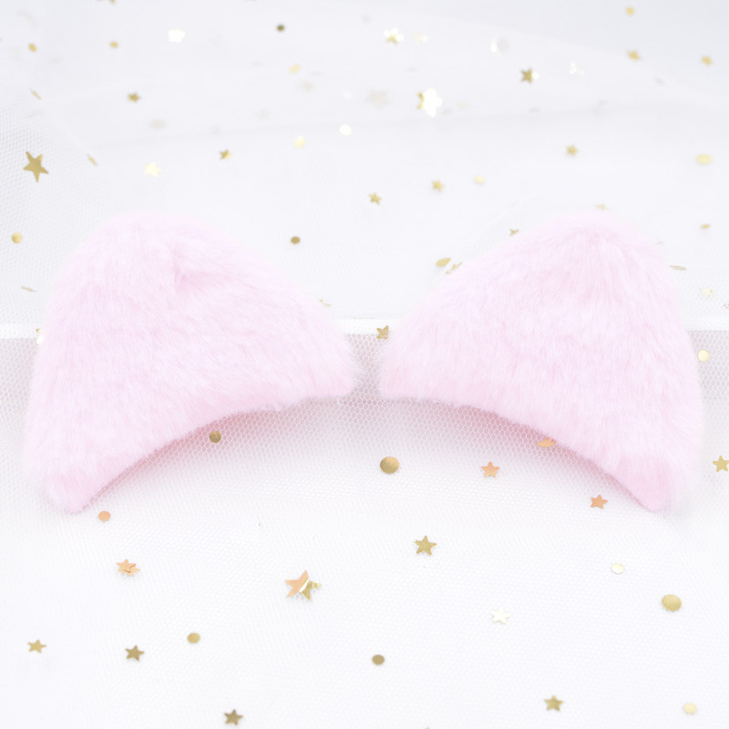 12 ชิ้นสีชมพูสดหูแมวและเมาส์หู Appliques สําหรับ Headwear ตกแต่ง Handmade กิ๊บติดผมอุปกรณ์เสริมผม Hoop เครื่องประดับ