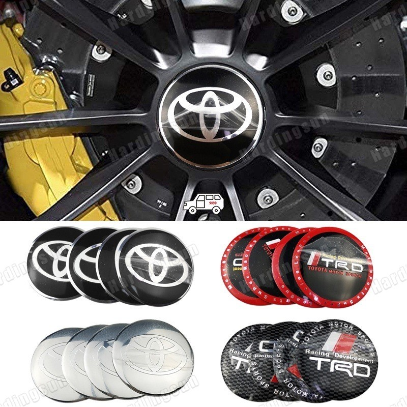 4 ชิ้น/เซ็ต 60 มม.65 มม.สําหรับ Toyota TRD Hilux Reiz Crown รถ Emblem Hub ล้อ Center Cap ครอบคลุมสติกเกอร์ Auto Badge ฝาครอบล้อ Labeling Decal ตกแต่ง