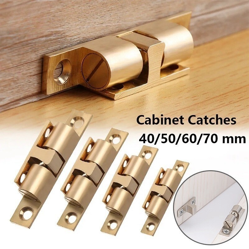 เฟอร์นิเจอร์ประตูตู้ Roller Catch Touch Push Damper บัฟเฟอร์ทองเหลืองประตูล็อคหัวเข็มขัดบ้านอุปกรณ์เครื่องมือ